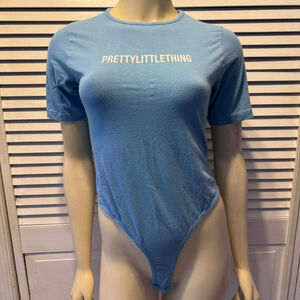 Women's PRETTYLITTLETHING Blue Short Sleeve Bodysuit XL
